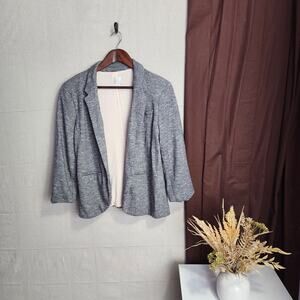 Lauren Conrad Women's Blazer Size 12 Gray Open Front Business Work Wear Suit